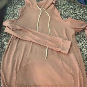 Cold shoulder dress with hood